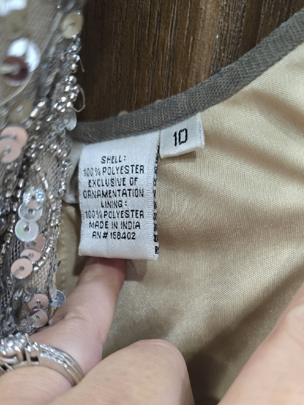 Scala Sequined Dress in Champagne and Silver - Picture 5 of 9